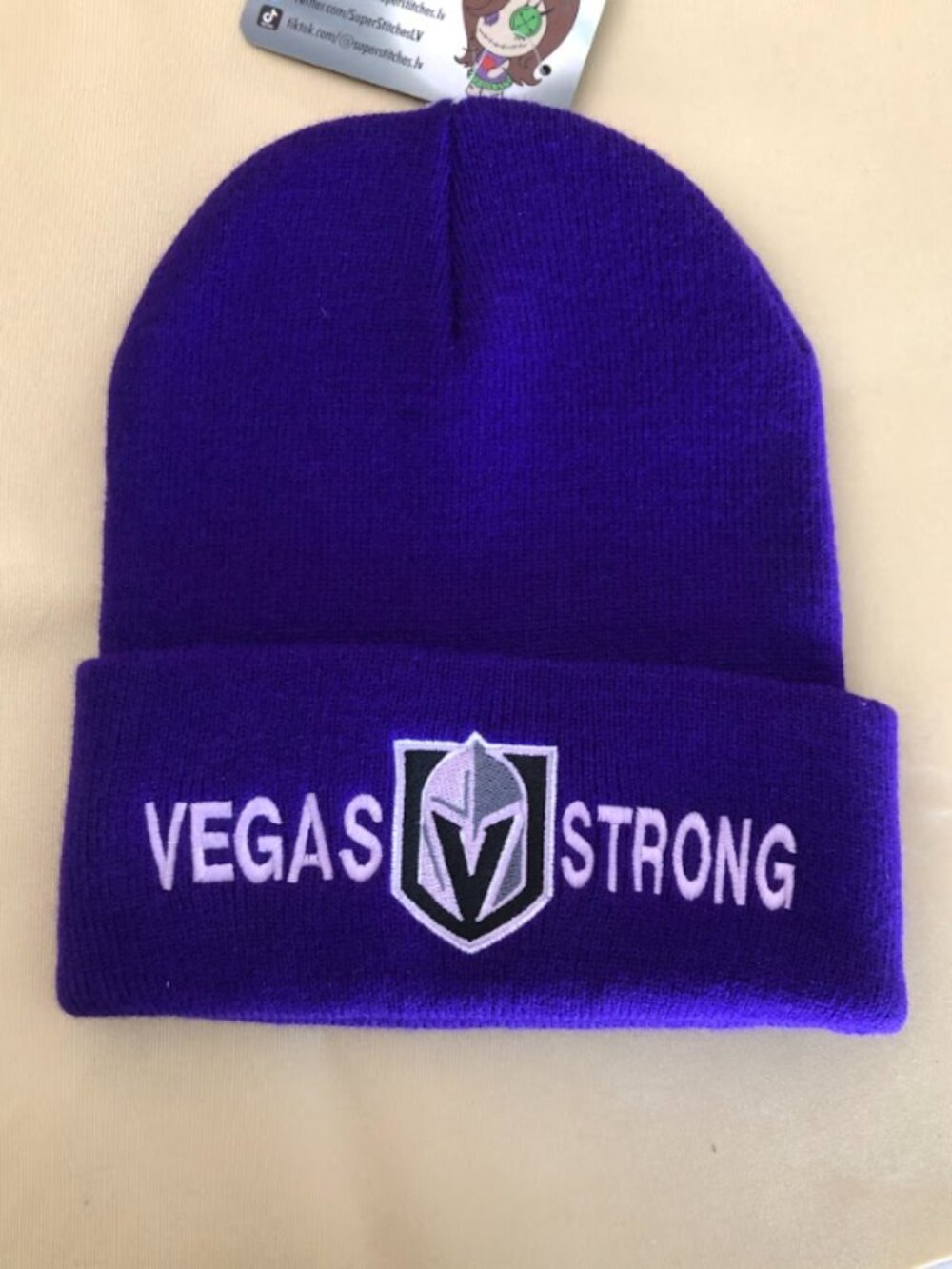 Las Vegas Golden Knights Vegas Strong Purple Cuffed Beanies!